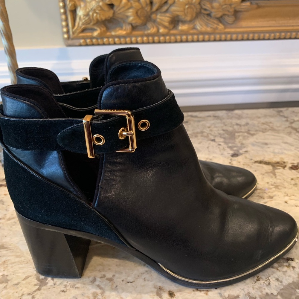 Ted Baker black leather booties